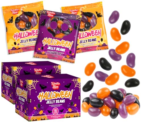 30 Pack Halloween Jelly Beans Candy – Bulk Trick or Treat Candies – Strawberry, Orange, Raspberry Delicious Flavors – Great Use, For Kids, Party Favor, Classrooms Partys, Goodie Bags, Boo Basket Stuffers