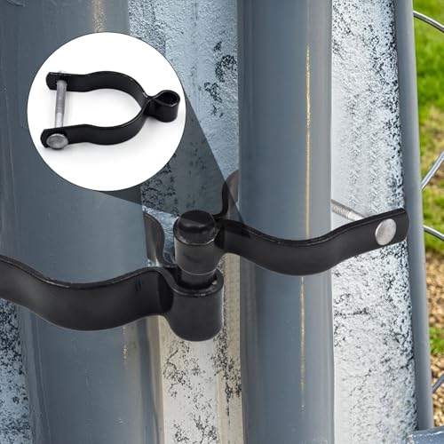 (4 Pack) 2-7/8" Pressed Steel Chain Link Fence Gate Post Hinge, Chain Link Fence Female Hinge, with Nut/Bolt - Black by Zhupoub - Image 3