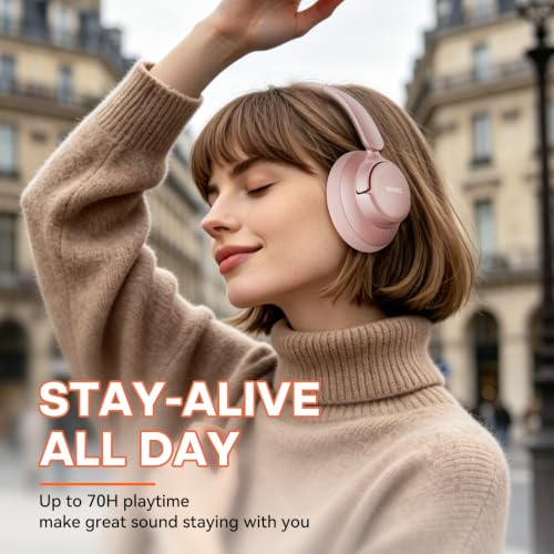 Image of BERIBES Hybrid Active Noise Cancelling Headphones Wireless Over Ear 70Hours | Foldable Bluetooth 6.0,Transparent Modes,3.5MM Cable,Lightweight Built-in Mic,HiFi Stereo Deep Bass,Soft-Earpad,Fast Charging