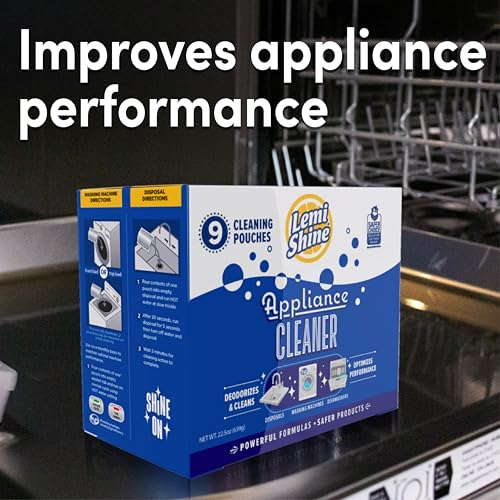 Image of Lemi Shine Natural Appliance Cleaner & Deodorizer - 22.5 oz (9 Pack) | Dishwasher, Washing Machine, and Garbage Disposal Citric Acid Cleaner