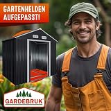 GARDEBRUK® 6x4ft Metal Garden Shed with Foundation, 200x135x190cm, Grey - 7