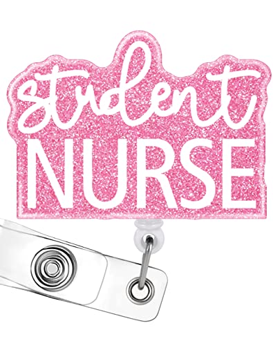 Badge Reel Holder Retractable with ID Clip for Nurse Nursing Name Tag Card Cute RN LPN Nursing Student Teacher Doctor Medical Assistant Work Office Alligator Clip Badge Accessories Rose