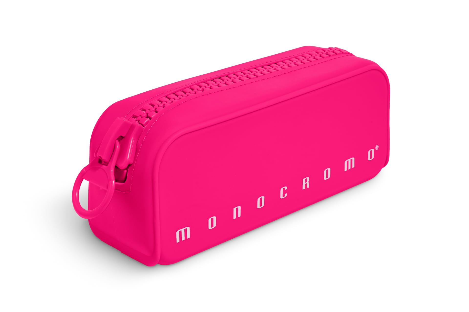 Pigna, Soft Silicone Pencil Case, Neon Monochrome with Zipper, Pink Color, Pack of 1