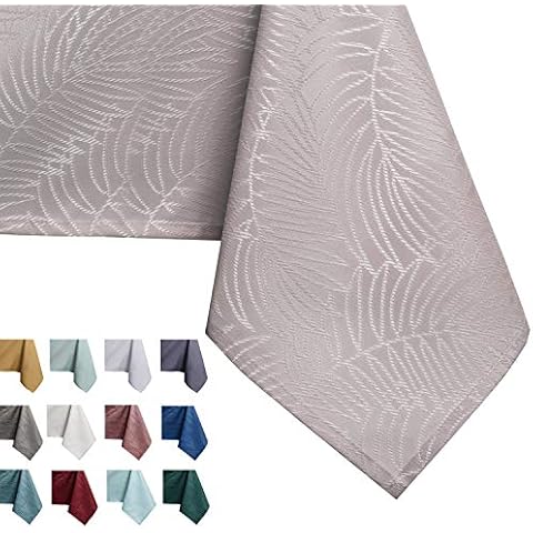 AmeliaHome Tischdecke 110x140 cm Tischtuch Tafeldecke Fleckschutz Lotuseffekt Abwaschbar Wasserabweisend Ornament Gaia puderrosa Cover