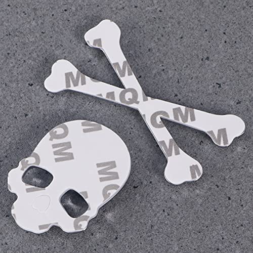 Favomoto 3Pcs Skull Crossbones Car Decal Motorcycle Skull Sticker Metal Trucks Decals Emblem Badge Car Styling Stickers Accessories #TOP7