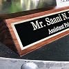 Desk Name Plate Personalized 10" Walnut Business Desk Name Plate with Card Holder - Engraved Name Plates, Personalized Desk Name Plates and Personalized Name Plates for Desk #2