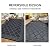 GlowSol Outdoor Rug 8x10 for Patios Waterproof Mat Outdoor Plastic Straw Rug Clearance, Reversible Carpet for Rv,Modern Outside Carpet for Porch, Deck, Camper, Balcony, Backyard, Picnic,Black Grey