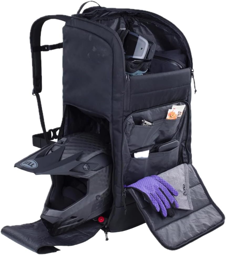 EVOC Gear Backpack 90L with Reinforced Bottom, Removable Water-Repellent Dividers & Ergonomic Design for Cycling & Outdoor Adventure