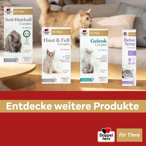 Doppelherz Haut und Fell Complex für Katzen - Mit wichtigen Omega-3 und Omega-6 Fettsäuren- 25 Licks