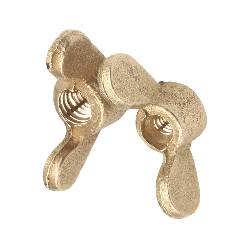 Yudesun Golden 10Pcs M6 Wing Nut Fasteners Brass Butterfly Nuts Bolt Hand Twist Screw Cap Components