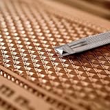 Singring Leather Stamping Tools Diamond Stamps 3D Geometric Pattern 304 Stainless Steel Stamp for DIY Leathercraft Carving Working (L)