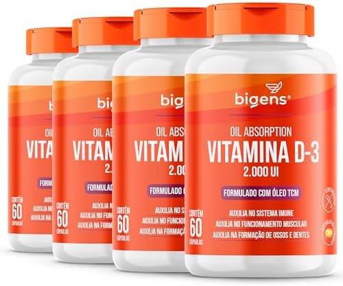 Vitamina D3 2000ui, Softgel, Em Óleo Tcm (mct), Bigens (Kit 4)