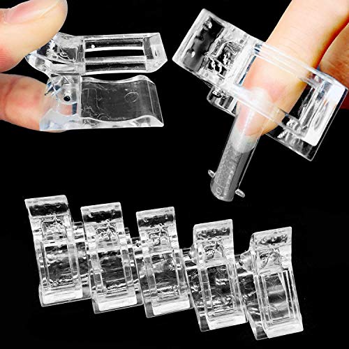 Poly Gel Quick Building Nail Set,100Pcs Falsche Nagelform Clear Nail Extension Form Tips,10 Nail Tips Clip And 1Pcs Dual… – Bild 7