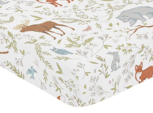 Fitted Crib Sheet For Woodland Toile Baby/Toddler Girl Or Boy Bedding Set Collection - Animal Print #TOP2