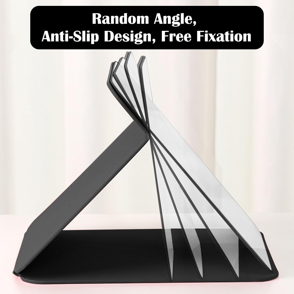 Miroir De Table Pliable 18x26 Cm - Cuir PU - Portable Pour Maquillage, Voyage, Bureau - Avec Coque Protection