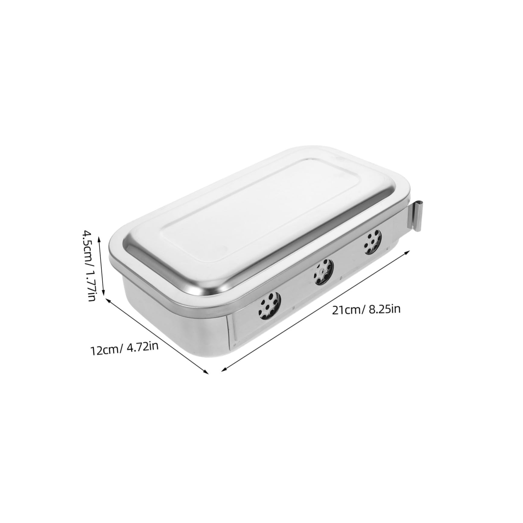 PRETYZOOM 5 Piezas Bandeja de Acero Inoxidable para Instrumentos Quirúrgicos con Tapa y Opciones Perforada o Maciza Resistente y Segura para Médica Hospitales y Clínicas