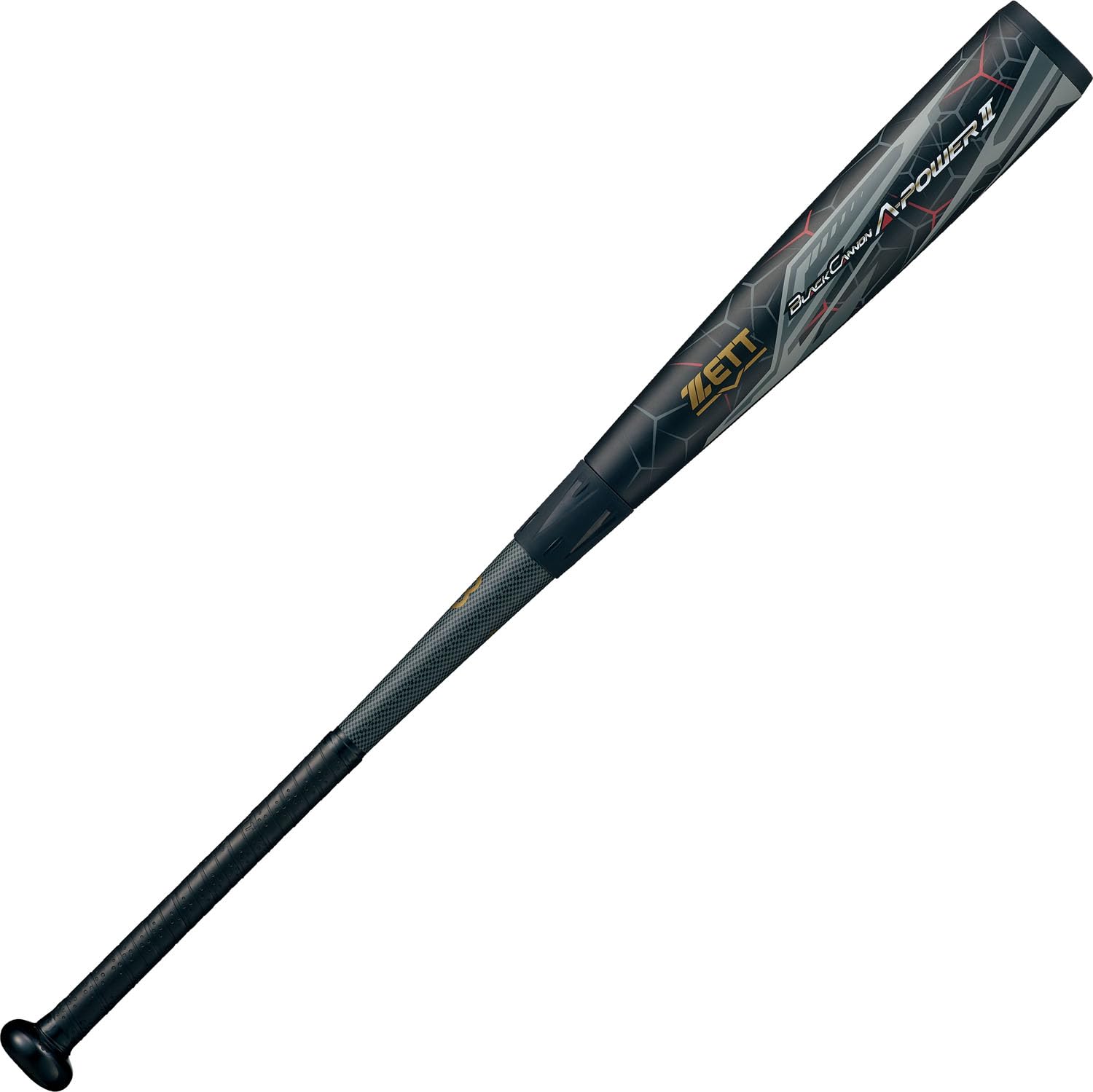ZETT BCT35484 Black Canon A Power II Soft Baseball Bat Made of FRP (Carbon), 33.1 inches (84 cm), 25.4 oz (720 g), Average Black (1900)