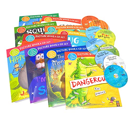 The Great Cheese Robbery and Other Stories Collection - 10 Books & CDs with Music & Sound Effects Set (Great Monster Hunt, Bug Bear, I'm Not Sleepy, Hippobottymus & MORE!)