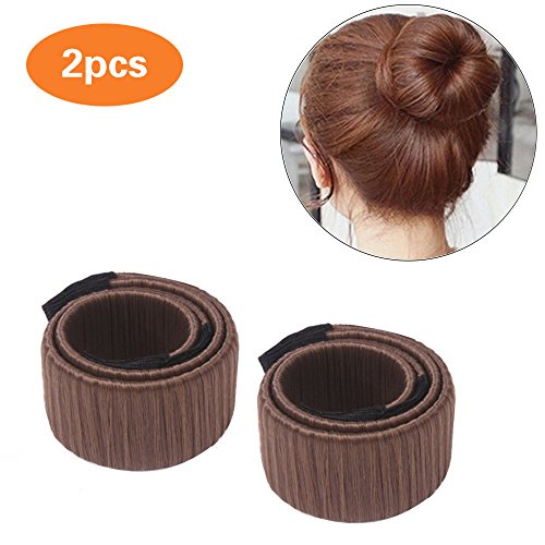 MLMSY Hair Bun Maker Mujeres Hair Styling Disk Hermosa Donut Former Foam French Twist Hairstyle Clip Herramienta de bricolaje Donuts Bun de pelo hacer (marrón claro + marrón oscuro)