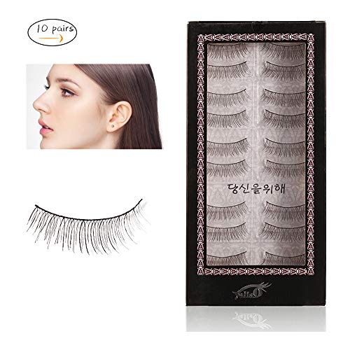 YALIAO False Eyelashes 10 Pairs Natural Long Eyelashes 0.01mm Ultra-thin Natural Fake Eyelashes Hand-made Reusable 217#
