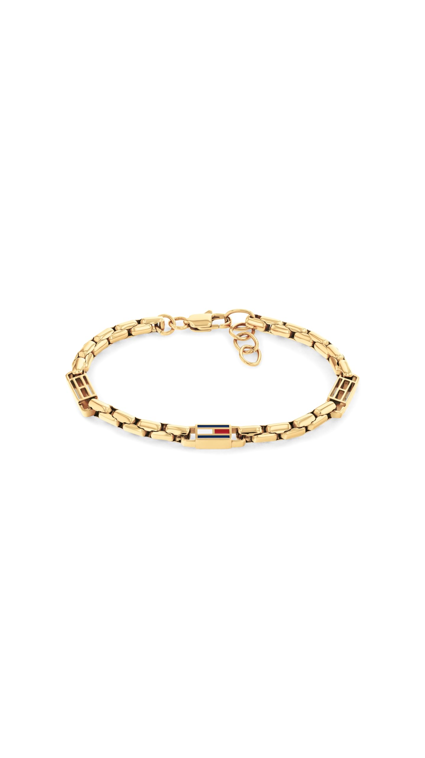 Tommy Hilfiger Men's Gold 3D Flag -Plated Chain-Link Bracelet