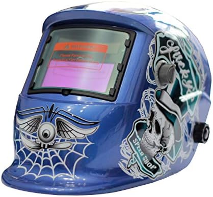 Full Face Welding Mask Auto Darkening Welding Helmet Head Protection For Tig Mig Arc Weld Grinding Blue