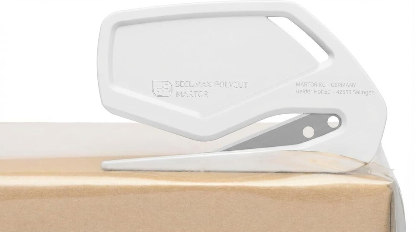 MARTOR 100 x Coltello di sicurezza, lama nascosta, SECUMAX POLYCUT, coltello Cutter professionale, leggero, plastica, Per mancini e destrorsi