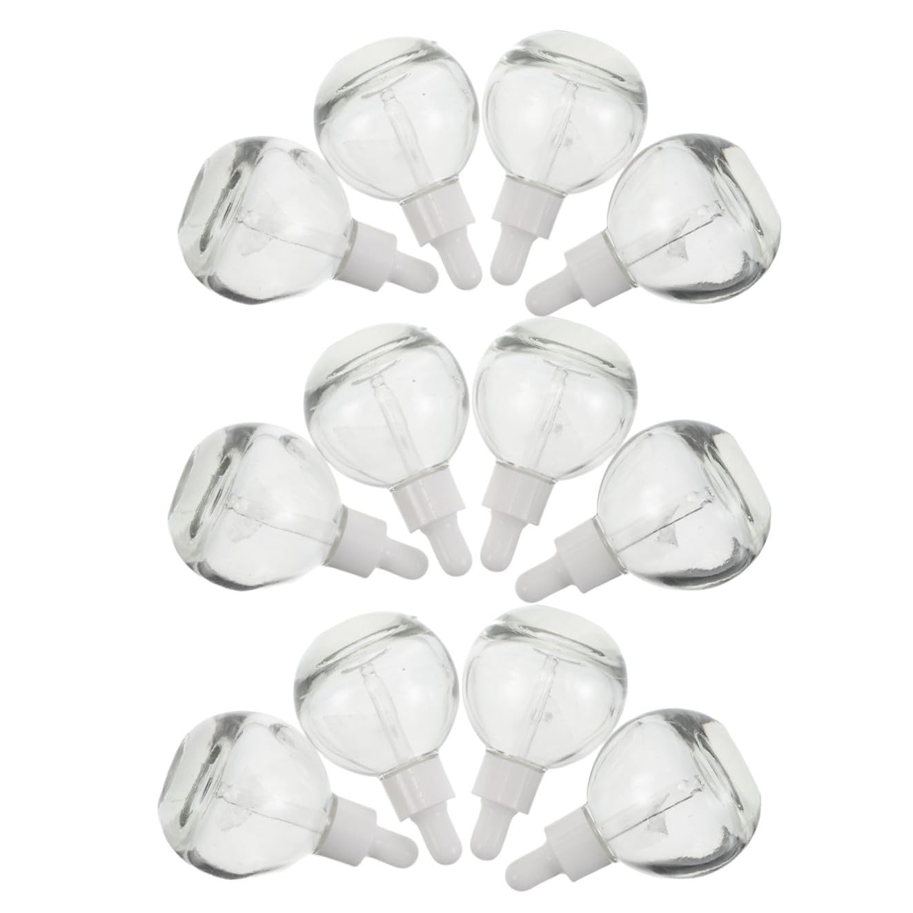 12 Stück 12 Stück 30 ml Glas Tropfflaschen für Ätherische Öle Kugelförmige Nachfüllfläschchen mit Weißer Dichtung Auslaufsicher Inkl Glaspipette Reise Fläschchen für Seren und