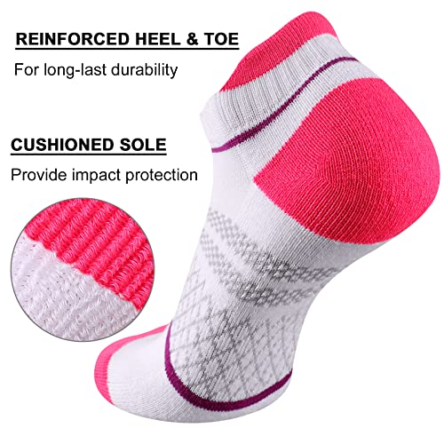 Image of eallco Womens Ankle Socks Athletic Running Short Socks With Cushioned Sole 6 Pairs