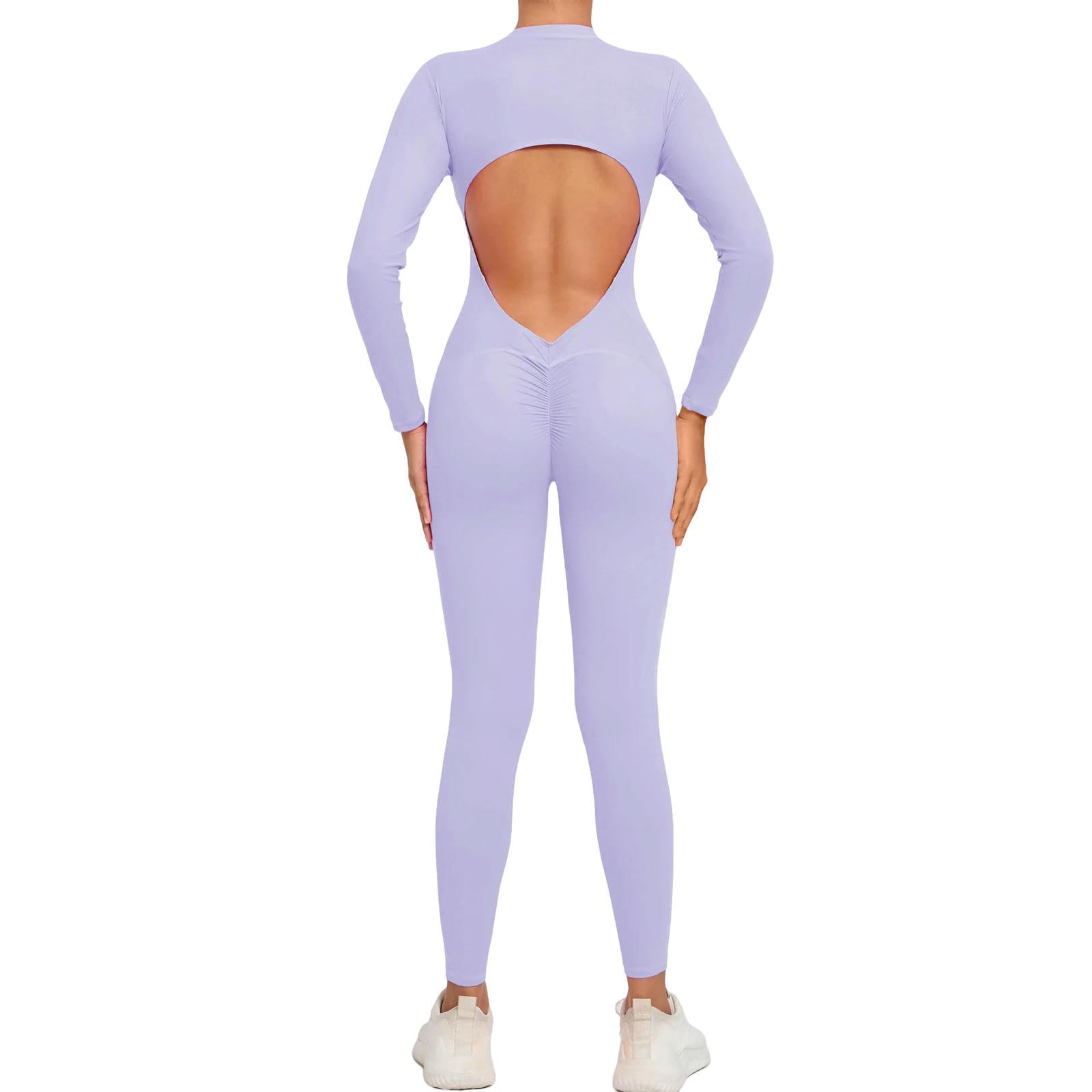 bielizna modelująca kombinezony z długim rękawem dla kobiet body z dekoltem w serek trening pełna długość bodycon scrunch legginsy jednoczęściowy kombinezon