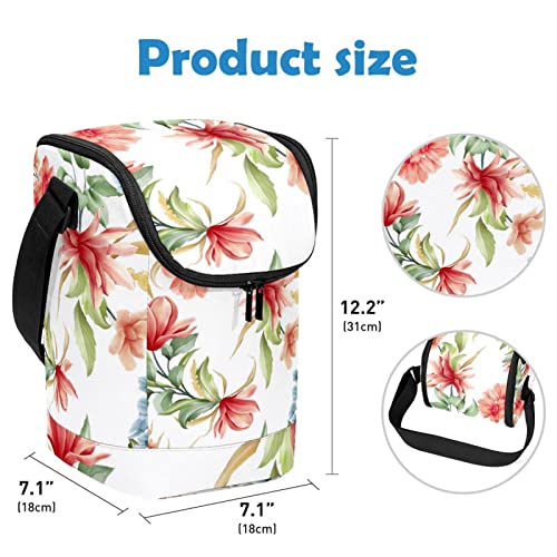 Lonchera térmica impermeable con estampado floral sin costuras 4