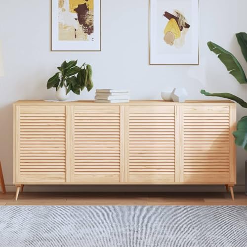 Fasba Schranktür, Holztür Lamellen-Design, Lamellentür für Kleiderschrank Möbelfronten, Möbeltür offene Lamellen Lamellen-Design 4 STK. 69x49,4 cm Massivholz