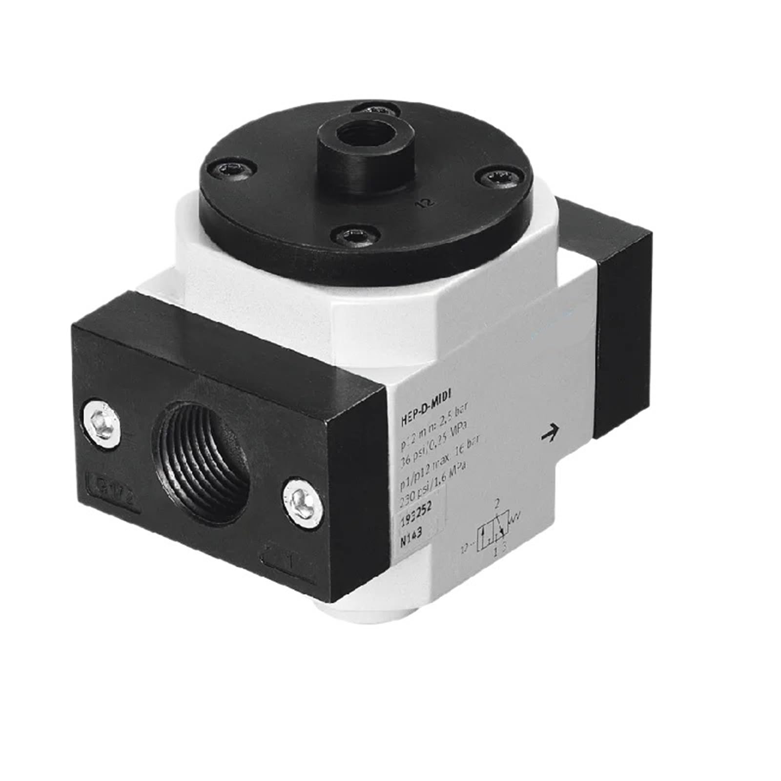 Vanne d'arrêt HEP-3/8-D-MIDI 193251 pour circuit pneumatique industriel