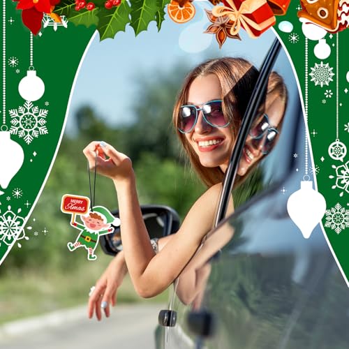 Image of Demissle 24 Pcs Car Air Fresheners Bulk Cute Hanging Air Freshener Groovy Scented Fresheners Rearview Mirror Decor for Women Car Accessories(Elf)