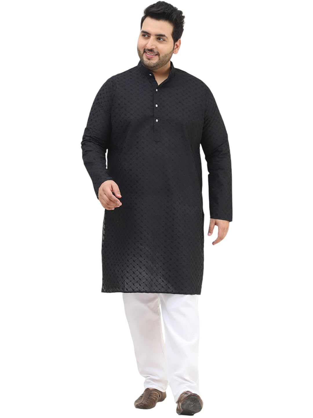 sojanya (Since 1958 Men's Cotton Chikankari Kurta & White Pyjama Collection-Timeless Elegance for Eid & Holi Festivals-picture-40