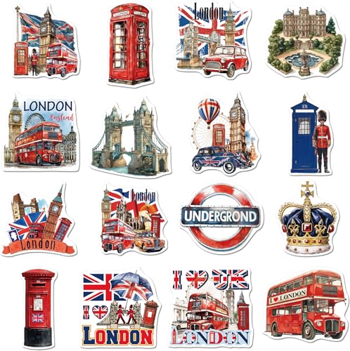 16 ímanes magnéticos para frigorífico de Londres, ícones da Inglaterra, Londres, decoração de escritório, decoração magnética, presentes de lembrança