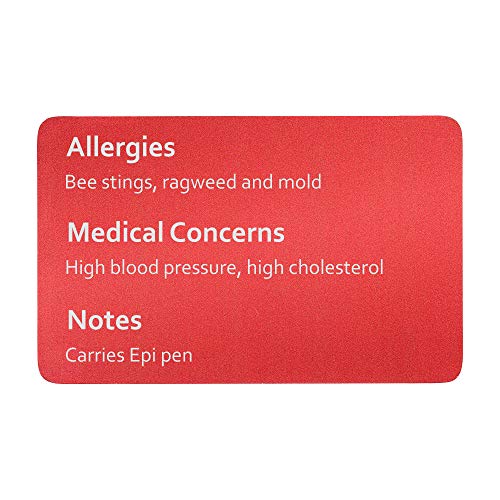 Aluminum Personalized Engraved Emergency Contact Wallet ICE Medical Alert ID Card Made In USA2