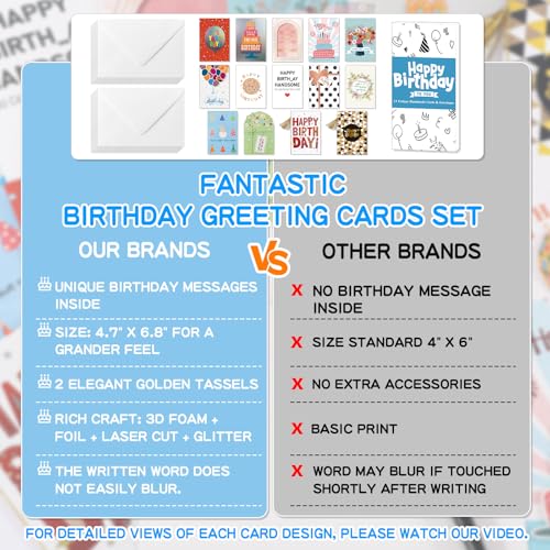 14-Pack Frelimiu 3D Handmade Birthday Cards w/ Envelopes 6.62 + Free Shipping w/ Prime or on 35+ + 40% Off Code 8JA88TZ7 - image 6