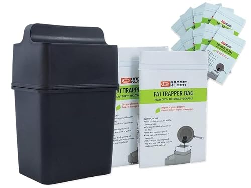 Fat Trapper System/Grease Storage Container with TWELVE Disposable Grease Bags for Bacon Grease and Kitchen Cooking Oil Disposal - Thumbnail 3