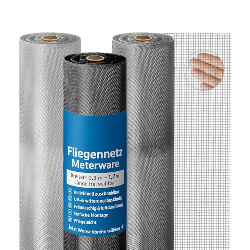 Onpira® Fliegennetz Meterware 120cm Edelstahl V4A – Fliegengitter Insektenschutz katzensicher Mückenschutz Moskitonetz Metallgewebe rostfrei robust langlebig für Fenster Tür Balkon Terrasse