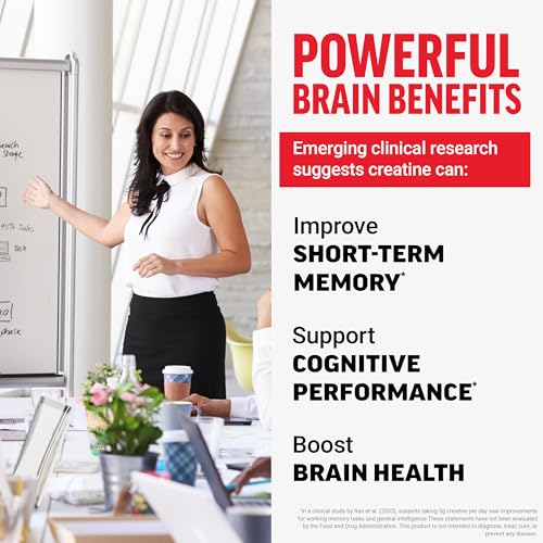 Image of Force Factor Creatine Monohydrate Powder, 5g Micronized Dose to Support Muscle Growth, Strength, Recovery, Cognitive Health & Memory, Unflavored, 200 Servings