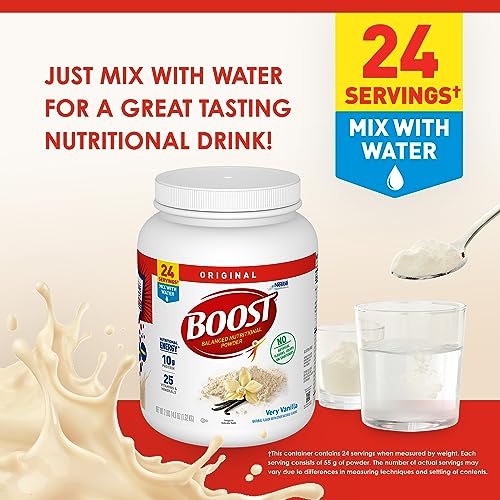BOOST Original Balanced Nutritional Powder Drink Mix with 10g Protein and 25 Vitamins & Minerals, Very Vanilla, 14.6 Ounce, 2 lb - Image 4