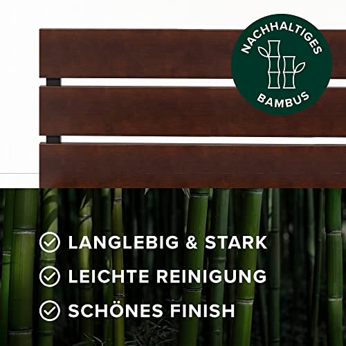 ZINUS Figari Nachhaltiger Plattformbettrahmen aus Bambus und Metall, 31 cm, mit Lamellen-Kopfteil | Stahllattenhalterung | Einfache Montage | 100 x 200 cm | Schönes Finish