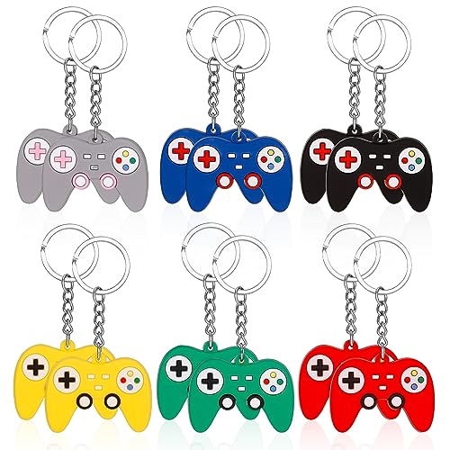 12 Pièces Porte-clés Manette de Jeu, Porte-clés de Contrôleur de Jeu pour Enfants, Porte-clés de Fête Pendentif Manette de Jeu pour Soirées à Thème et...