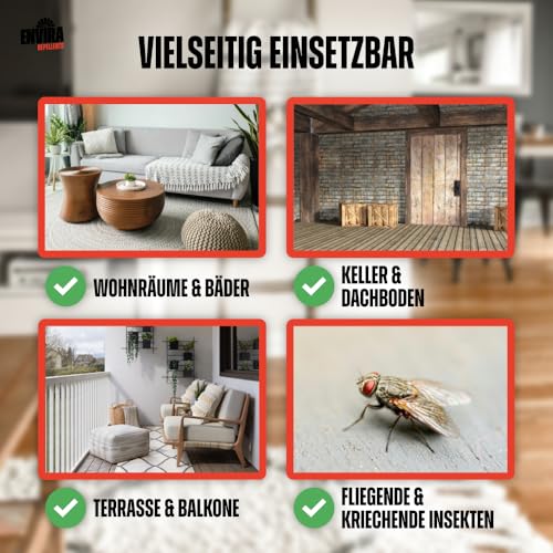 Envira Universal Effect Insekten Abwehrspray 2 Liter - Extra starkes Spray mit Langzeitwirkung gegen Trauermücken, Silberfische, Lebensmittelmotten & weiteres Ungeziefer - Mittel gegen Insekten
