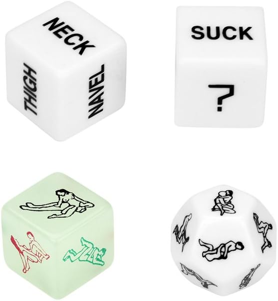 4 Pcs Dices Novelty Funny Dice Game, Gift for Valentine's Day Couples (A)