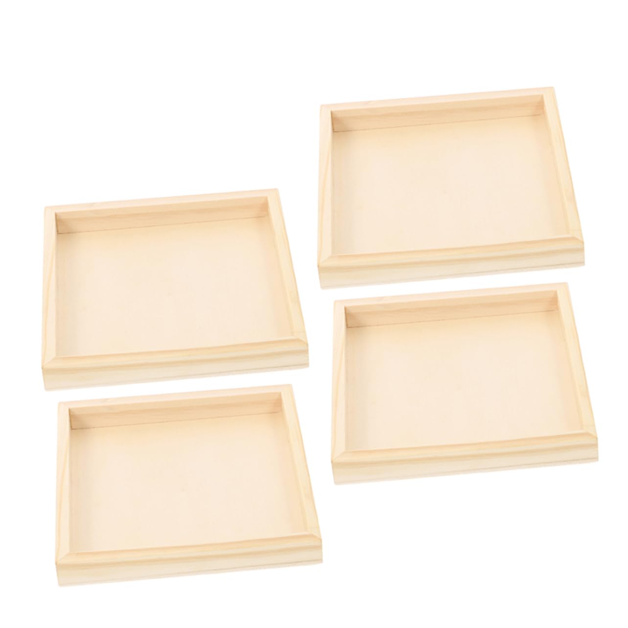 Housoutil Six-Sided Painting Tray Set 3D Puzzle Toy Organizer Wooden Trays for Blocks Storage Home Decorative Serving