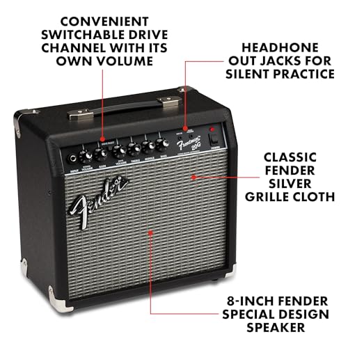 Image of Fender Frontman 20G Guitar Amplifier | 20W Practice Amp, 8-Inch Fender Special Design Speaker, Clean and Drive Channels, 3-Band Eq, Aux and Headphone Jacks