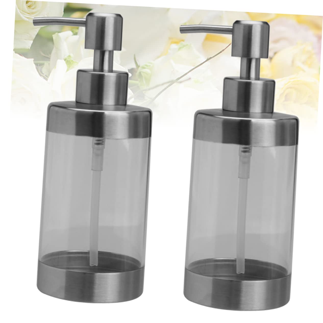 2piezas Dispensador De Loción Envase De Champú Vacío Acero Inoxidable Fácil De Limpiar