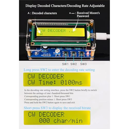 Décodeur de code morse CW mini kit de soudure PCB électronique à assembler - 4